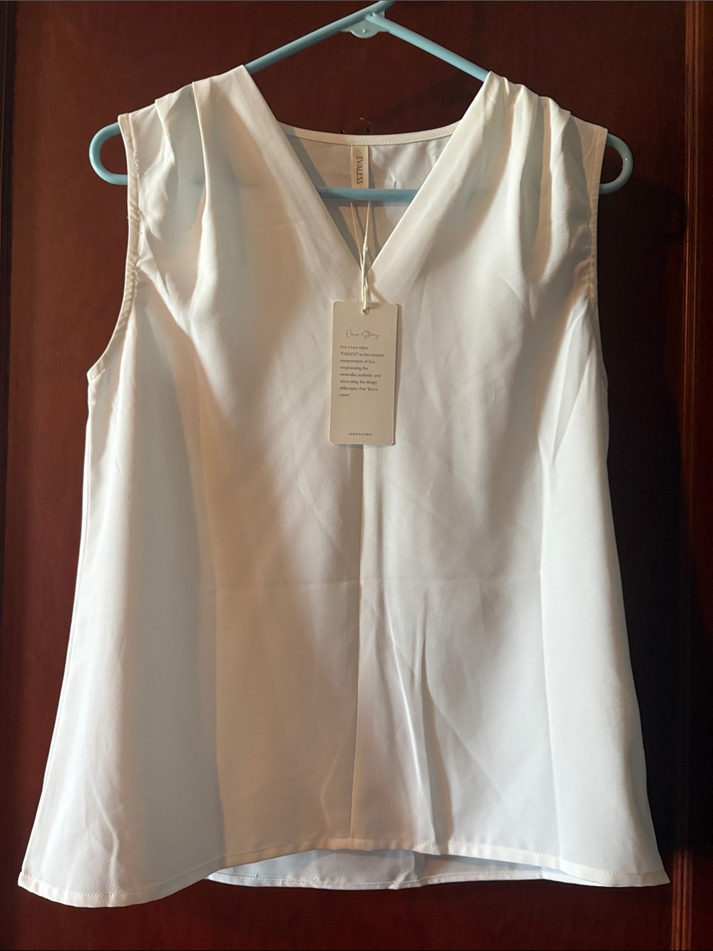 Sleeveless V-Neck White Chiffon Blouse